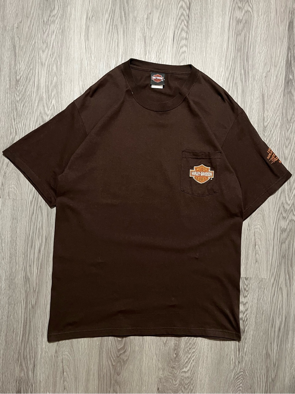 Harley Davidson pocket T-shirt embroidered logo men’s large Las Vegas Nevada USA